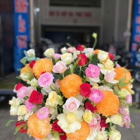 Hoa giỏ đẹp chúc mừng