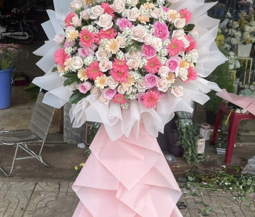 kệ hoa khai trương - hoa tươi sông trầu