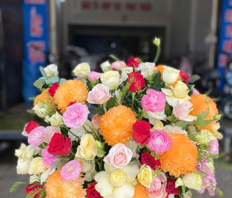 Hoa giỏ đẹp chúc mừng